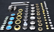 Various Metal Buttons and Tools